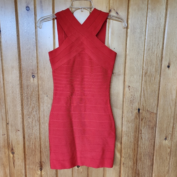 MEILUN Bandage Dress Red, Size Small, NWT - Picture 1 of 7